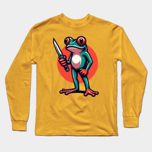 Little frog holding a knife Long Sleeve T-Shirt